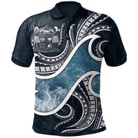 Fiji Polynesian Polo Shirt Ocean Style Unisex Blue - Polynesian Pride
