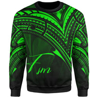 Federated States of Micronesia Sweatshirt - Cross Style Green Color Unisex Black - Polynesian Pride