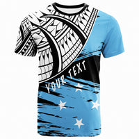 Federated States of Micronesia Custom T Shirt Federated States of Micro Flag Style With Claw Pattern Unisex White - Polynesian Pride