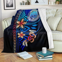 Federated States of Micronesia Premium Blanket - Vintage Tribal Mountain White - Polynesian Pride