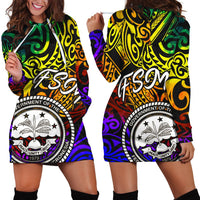 Federated States of Micronesia Women Hoodie Dress - Rainbow Polynesian Pattern Rainbow - Polynesian Pride