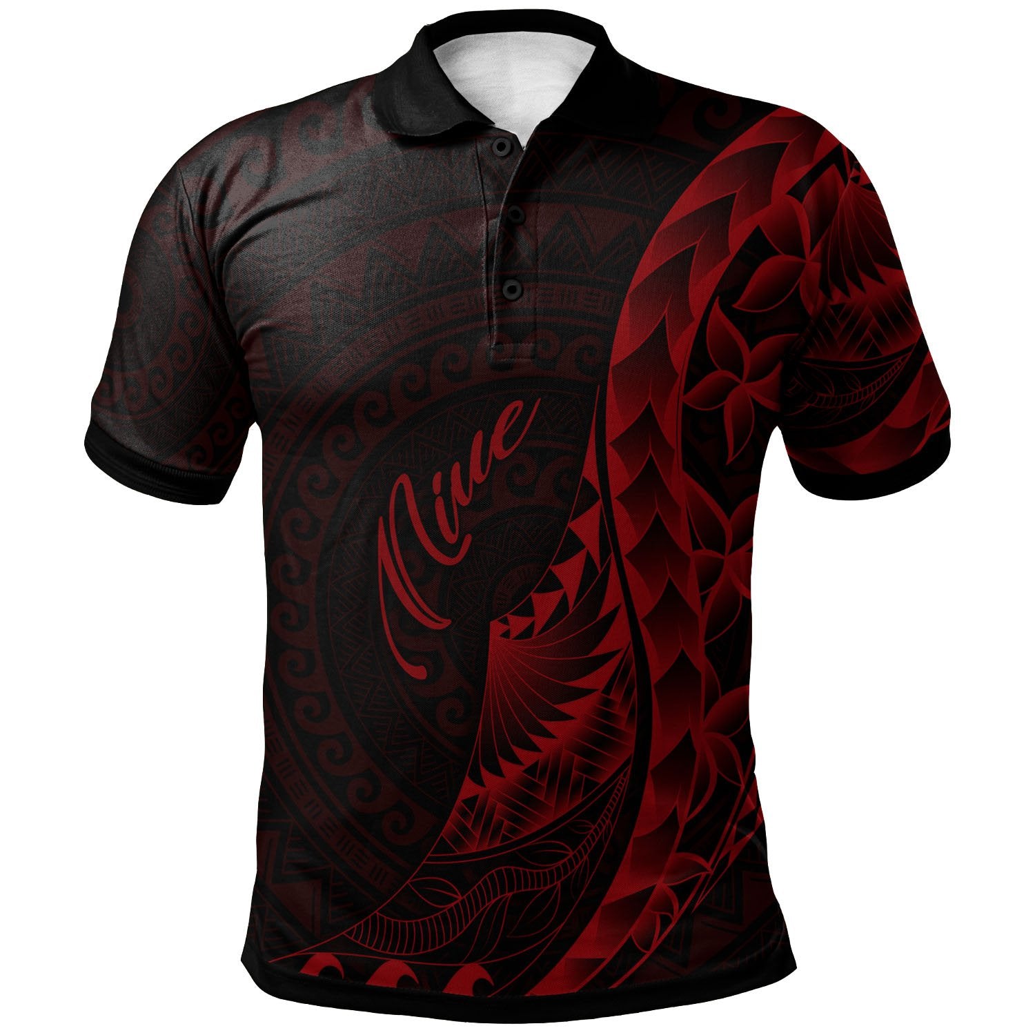 Niue Polo Shirt Polynesian Pattern Style Red Color Unisex Red - Polynesian Pride