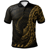 Hawaii Polo Shirt Polynesian Pattern Style Gold Color Unisex Gold - Polynesian Pride