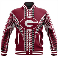 Hawaii Baseball Jacket - Farrington High Baseball Jacket - AH Unisex Red - Polynesian Pride