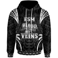 Federated States of Micronesia Hoodie Blood Runs Through My Veins Style Black Unisex Black - Polynesian Pride