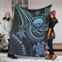 Federated States of Micronesia Custom Personalised Premium Blanket - Blue Turtle - Polynesian Pride