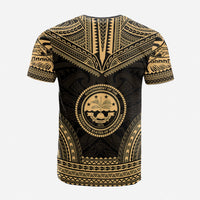 Federated States of Micronesia Custom T Shirt F S M Seal Polynesian Chief Tattoo Gold Version Unisex Gold - Polynesian Pride