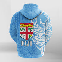 Fiji Coat of Arms Turquoise Color Hoodie LT7 - Polynesian Pride