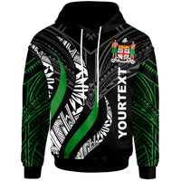 Fiji Custom Hoodie Fiji Strong Fire Pattern Unisex Green - Polynesian Pride