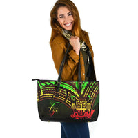 Fiji Leather Tote - Reggae Color Cross Style - Polynesian Pride