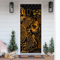 Fiji Door Cover Turtle Hibiscus Gold - Polynesian Pride