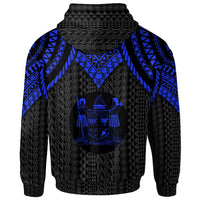 Fiji Custom Hoodie Polynesian Armor Style Blue - Polynesian Pride