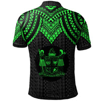 Fiji Polo Shirt Polynesian Armor Style Green - Polynesian Pride