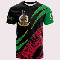 Vanuatu T Shirt Custom Symmetrical Lines Unisex Black - Polynesian Pride