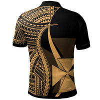 Wallis and Futuna Custom Polo Shirt Gold Polynesian Tentacle Tribal Pattern - Polynesian Pride