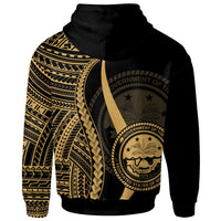 Federated States of Micronesia Hoodie Gold Tentacle Tribal Pattern - Polynesian Pride