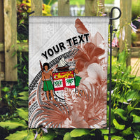 (Custom Personalised) Fiji Tapa Flag White Fijian Masi Be Loved Hibiscus LT13 - Polynesian Pride