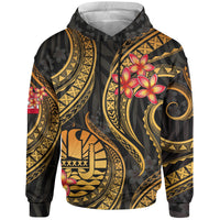 Tahiti Polynesian Hoodie Gold Plumeria Unisex GOLD - Polynesian Pride