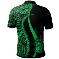 New Caledonia Polo Shirt Green Polynesian Tentacle Tribal Pattern - Polynesian Pride