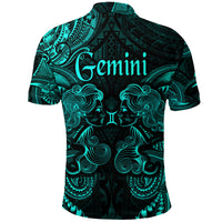 Gemini Zodiac Polynesian Polo Shirt Unique Style Turquoise LT8 - Polynesian Pride