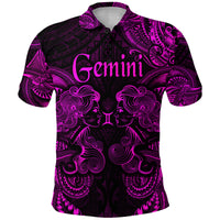 Gemini Zodiac Polynesian Polo Shirt Unique Style Pink LT8 - Polynesian Pride