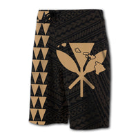 Hawaii Kakau Polynesian Kanaka Map Board Shorts - Gold - Polynesian Pride