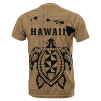 Turtle Polynesian Map T Shirt Gold - Polynesian Pride