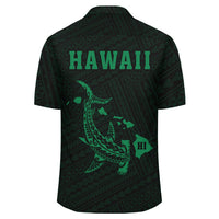 Kakau Polynesian Hammerhead Shark Map Hawaii Shirt - Green - Polynesian Pride