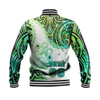 (Custom Personalised) New Zealand Maori Baseball Jacket Aotearoa Manaia Green Paua Shell LT9 - Polynesian Pride