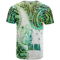 New Zealand Maori T Shirt Aotearoa Manaia Green Paua Shell Kia Ora LT9 - Polynesian Pride