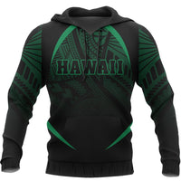 Hawaii Polynesian Hoodie Green The Face Style - Polynesian Pride