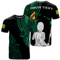 Personalized Hawaii Kanaka Map Polynesian Warrior Ikaika Unisex T Shirt William Style Green Unisex Green - Polynesian Pride
