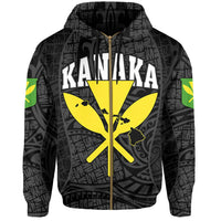 Polynesian Kanaka Maoli Hawaii Zip Hoodie Grey Gel Style - Polynesian Pride