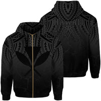 Hawaii Polynesian Kanaka Map Eruption Hoodie Zip Roman Style Grey Unisex Grey - Polynesian Pride