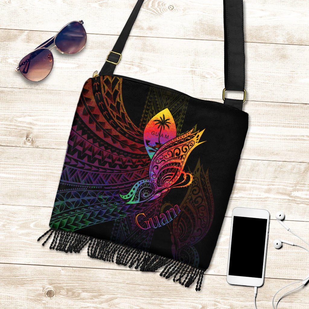 Guam Boho Handbag - Butterfly Polynesian Style One Size Boho Handbag Black - Polynesian Pride