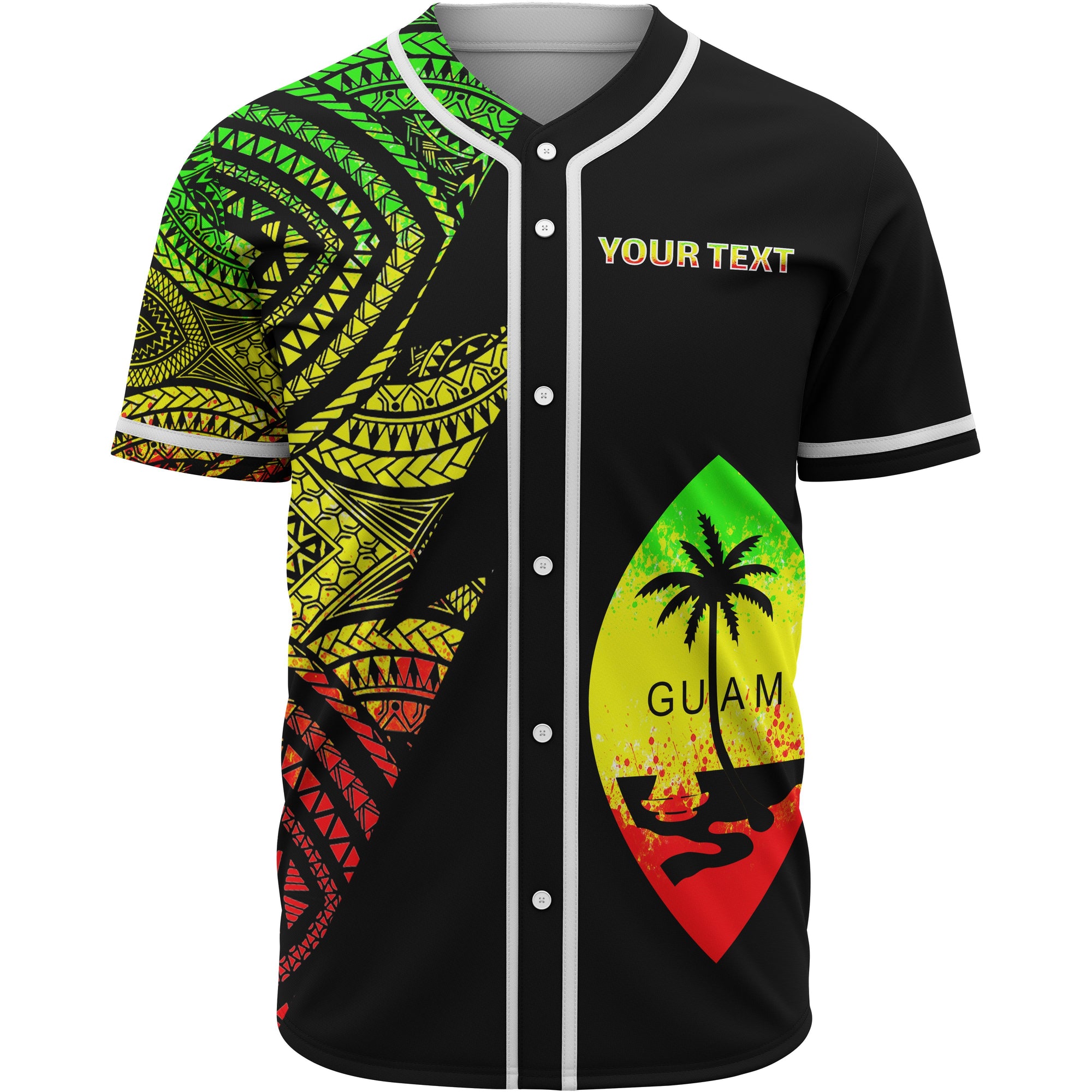 Guam Custom Personalized Baseball Shirt - Flash Style Reggae Unisex Reggae - Polynesian Pride