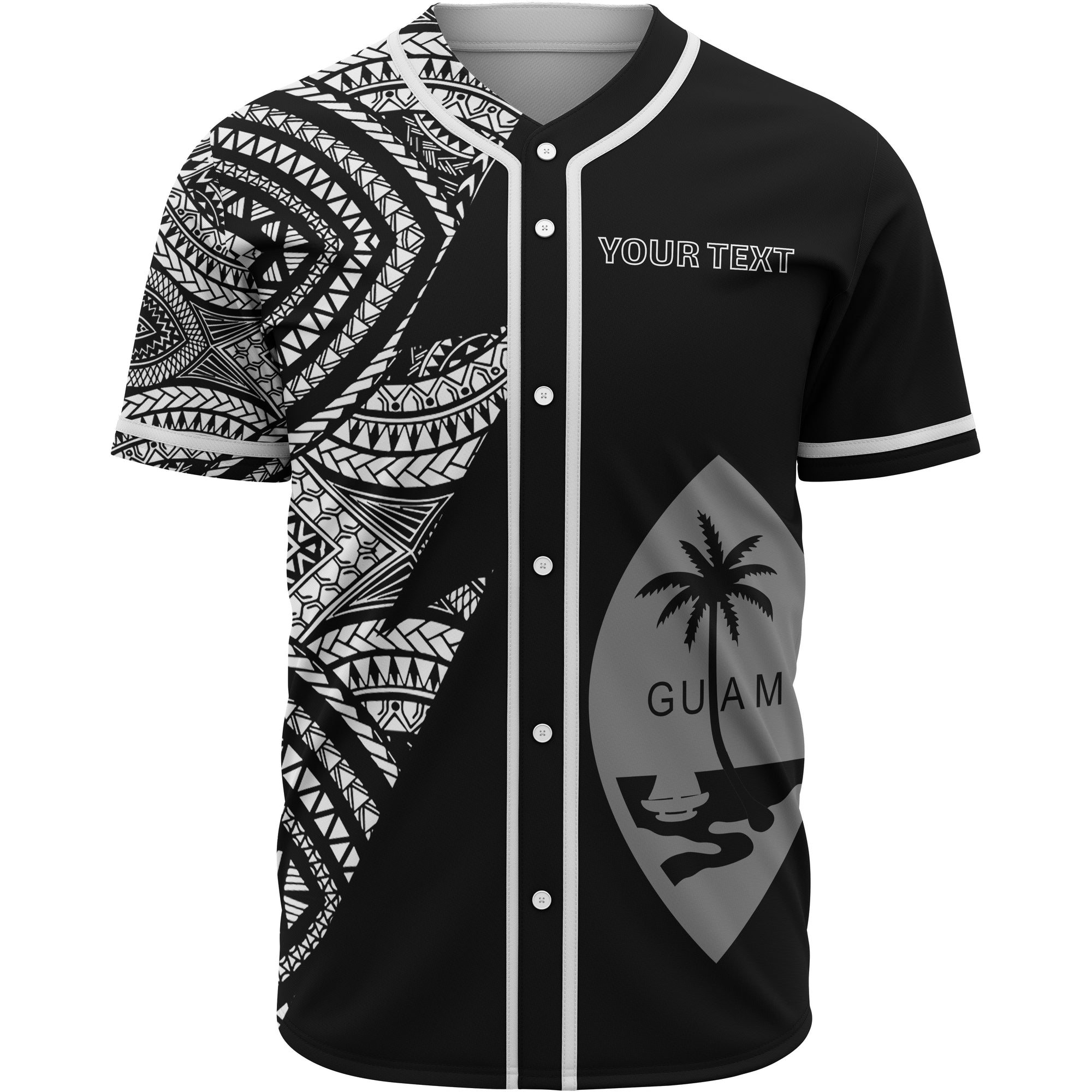 Guam Custom Personalized Baseball Shirt - Flash Style White Unisex White - Polynesian Pride