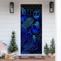 Guam Door Cover Turtle Hibiscus Blue - Polynesian Pride