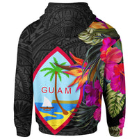 Guam Zip up Hoodie Hibiscus Polynesian Pattern - Polynesian Pride