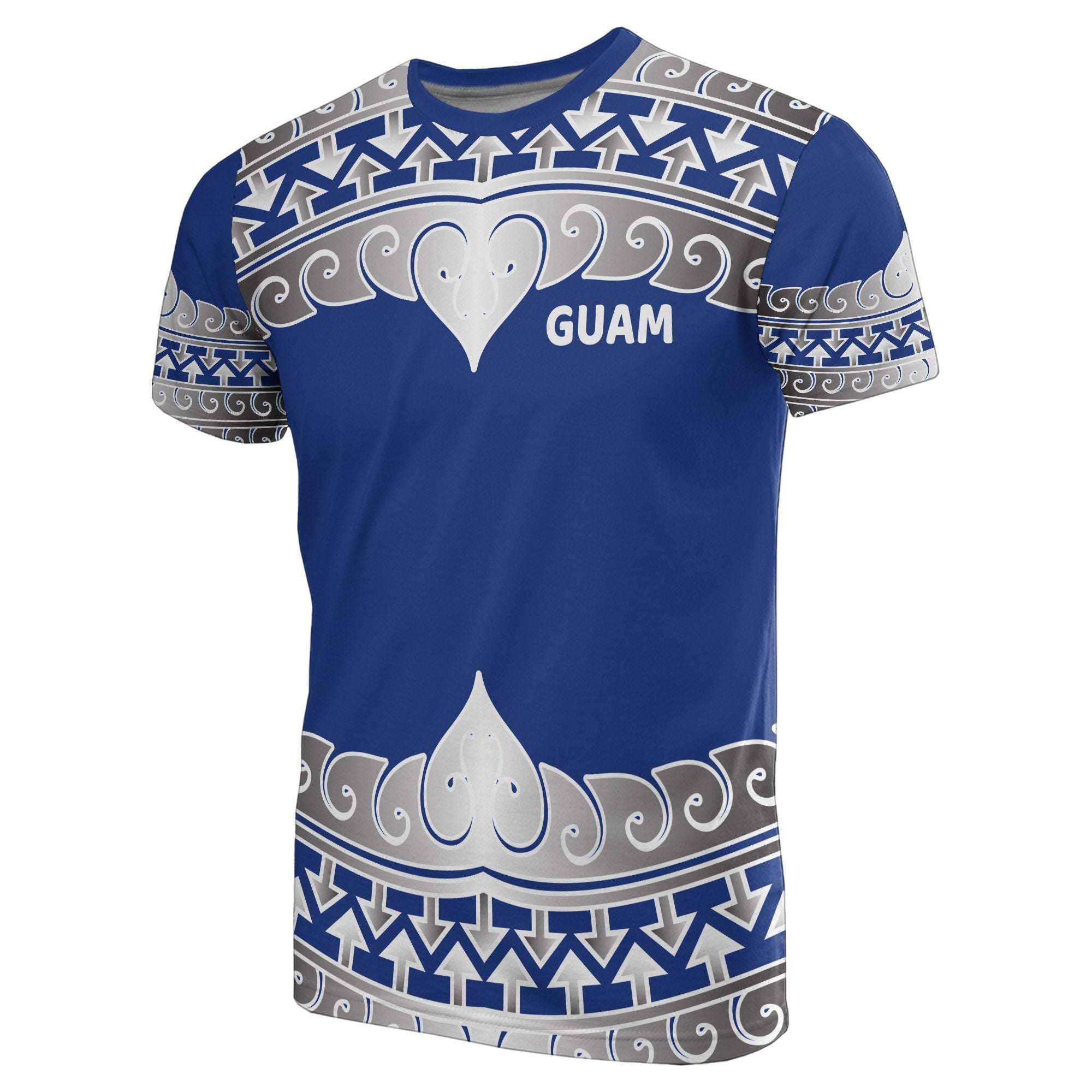 Guam All Over T Shirt Guam Wave Style Unisex Blue - Polynesian Pride