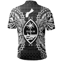 Guam Polo Shirt Guahan Coat Of Arms Map Polynesian Tattoo Black - Polynesian Pride