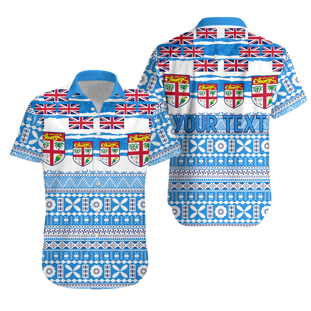 (Custom Personalised) Fiji Polynesian Hawaiian Shirt Fijian Tropical Flowers LT13 Unisex Blue - Polynesian Pride