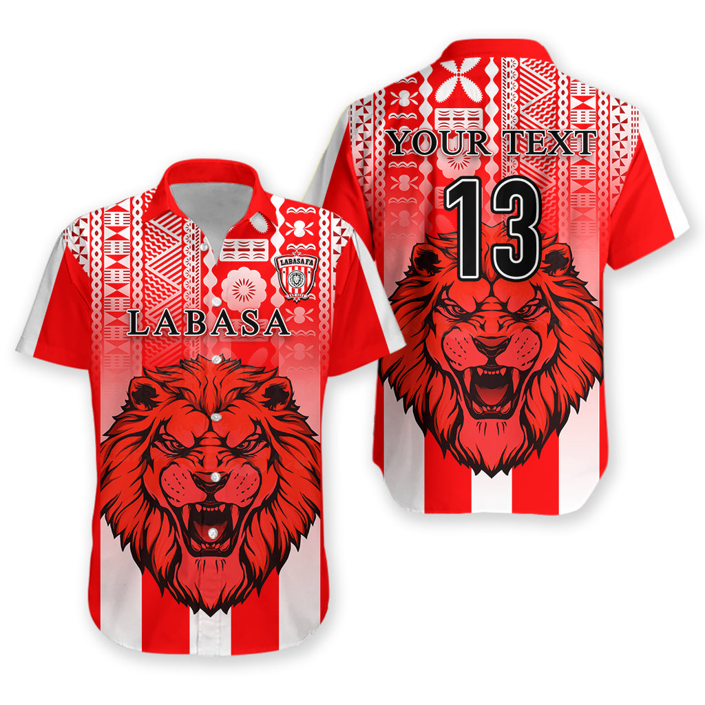 (Custom Personalised) Football LABASA FA Hawaiian Shirt Red Lion Fiji - Custom Text and Number LT13 Unisex Red - Polynesian Pride