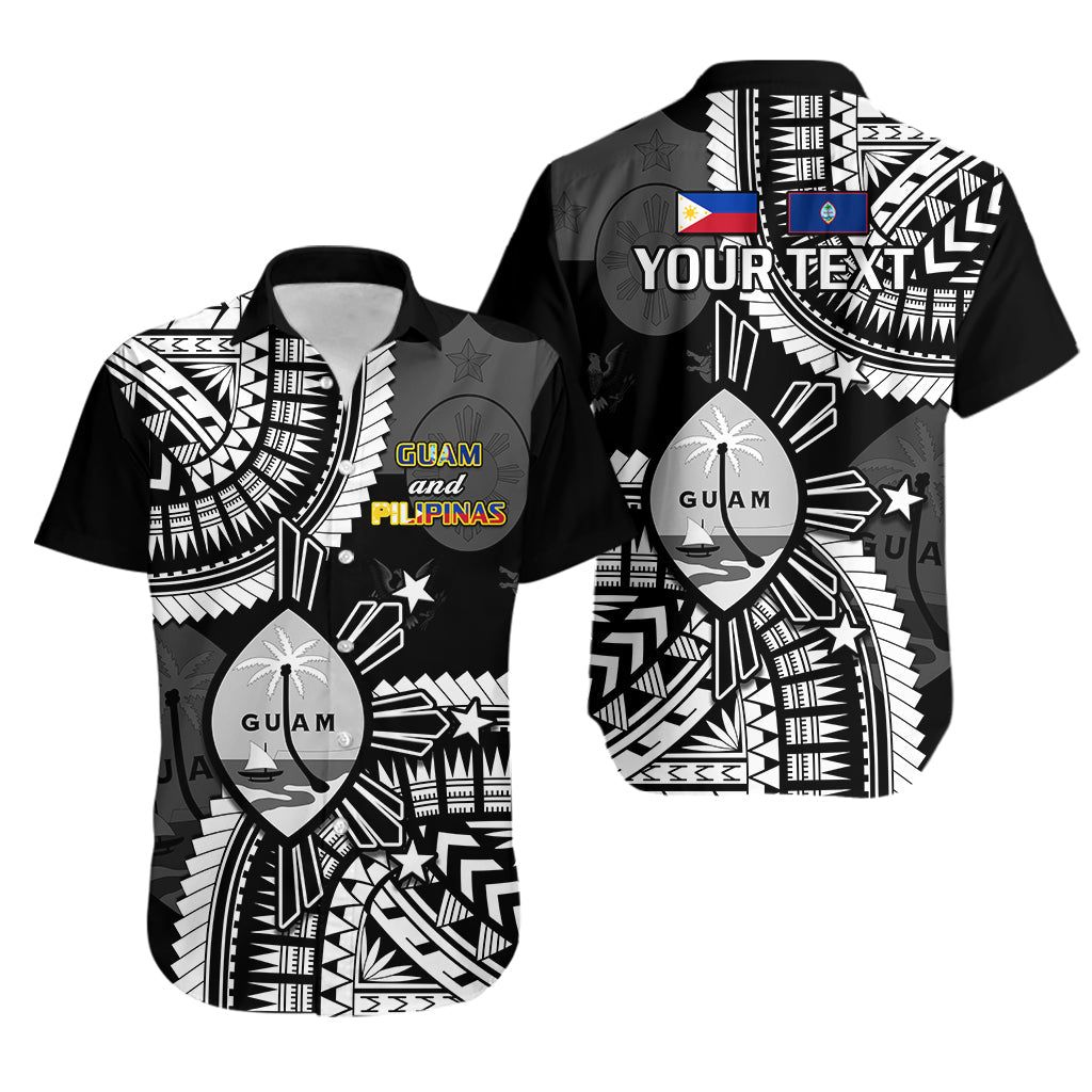 (Custom Personalised) Guam and Philippines Hawaiian Shirt Guaman Filipinas Together Black LT14 Black - Polynesian Pride