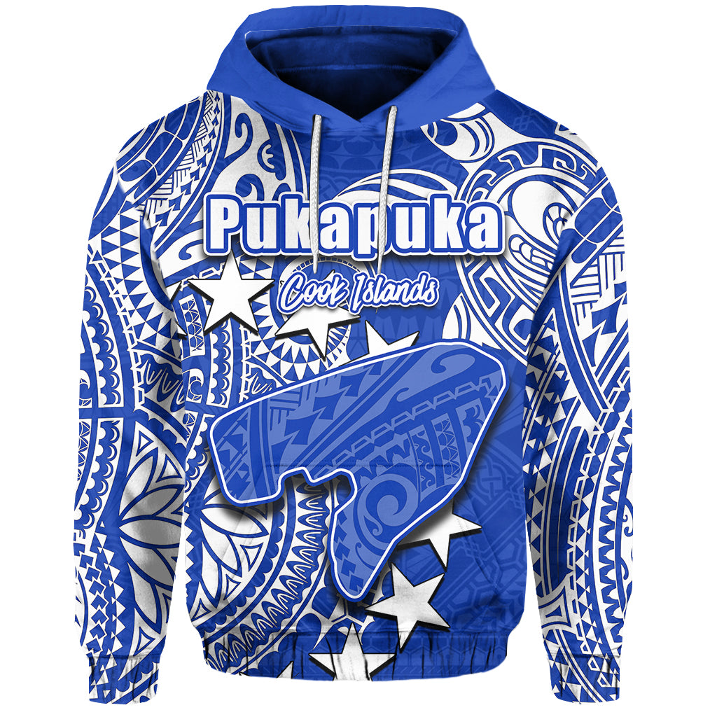 Custom Cook Islands Hoodie Pukapuka LT6 Blue - Polynesian Pride