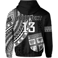 Custom Fiji Rugby Sevens Hoodie Fijian 7s Tapa Polynesian Custom Text and Number LT13 - Polynesian Pride