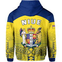Custom Niue Zip Hoodie Rock of Polynesia (Golden) LT13 - Polynesian Pride