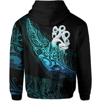 Custom Aotearoa Zip Hoodie Fern Mix Manaia Matau LT13 - Polynesian Pride