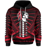 Polynesian Red Raiders Hoodie Kahuku Hawaii School LT13 Unisex Black - Polynesian Pride