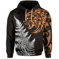 Custom Leo Zodiac Style Maori Hoodie Orange Lion LT13 - Polynesian Pride